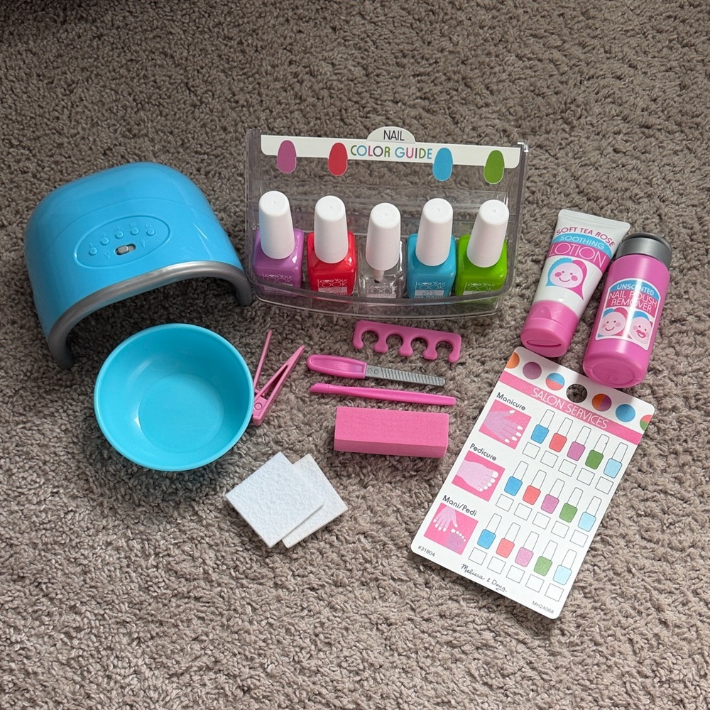 Melissa & Doug Kids Nail Spa Set - Blue, Pink, Purple, Red, Green